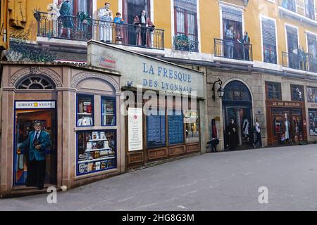 La Fresque des Lyonnais, art dans les murs de Lyon, France Banque D'Images