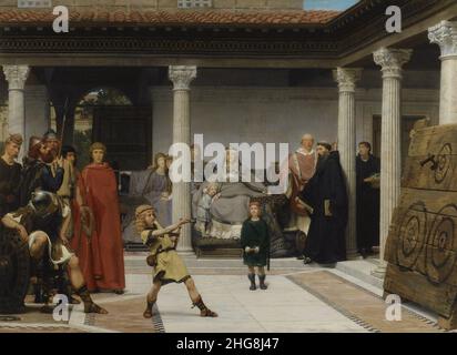 Sir Lawrence Alma-Tadema - éducation des enfants de Clovis. Banque D'Images