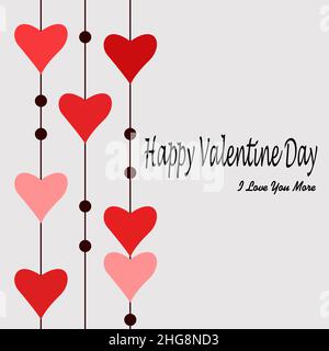 Motif coeurs sans coutures. Carte de la Saint-Valentin heureux. Motif de bordure. Illustration vectorielle Banque D'Images