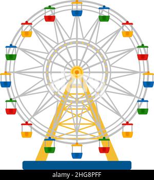 Roulette ferris colorée sur fond blanc, illustration vectorielle Illustration de Vecteur