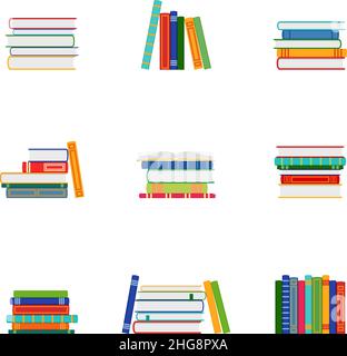 Jeu de piles de livres, groupes de livres, illustration vectorielle Illustration de Vecteur