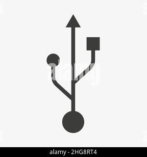Icône USB.Illustration vectorielle sur fond blanc Illustration de Vecteur