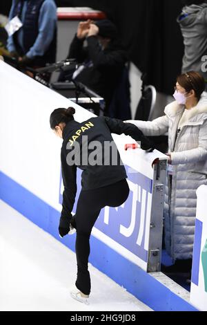 Tallinn, Estonie.19th janvier 2022.Yuhana YOKOI (JPN), en pratique, aux Championnats de patinage artistique 2022 de l'UIP sur quatre continents, au Tondiaba Ice Hall, le 19 janvier 2022 à Tallinn, Estonie.Credit: Raniero Corbelletti/AFLO/Alay Live News Credit: AFLO Co. Ltd./Alay Live News Banque D'Images