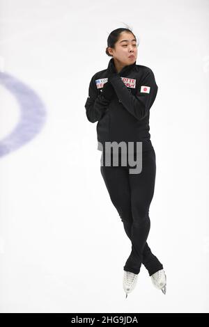 Tallinn, Estonie.19th janvier 2022.Yuhana YOKOI (JPN), en pratique, aux Championnats de patinage artistique 2022 de l'UIP sur quatre continents, au Tondiaba Ice Hall, le 19 janvier 2022 à Tallinn, Estonie.Credit: Raniero Corbelletti/AFLO/Alay Live News Credit: AFLO Co. Ltd./Alay Live News Banque D'Images