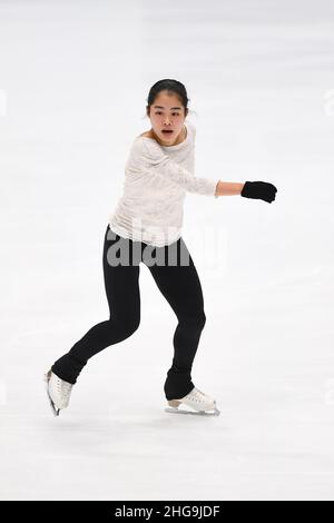 Tallinn, Estonie.19th janvier 2022.Yuhana YOKOI (JPN), en pratique, aux Championnats de patinage artistique 2022 de l'UIP sur quatre continents, au Tondiaba Ice Hall, le 19 janvier 2022 à Tallinn, Estonie.Credit: Raniero Corbelletti/AFLO/Alay Live News Credit: AFLO Co. Ltd./Alay Live News Banque D'Images