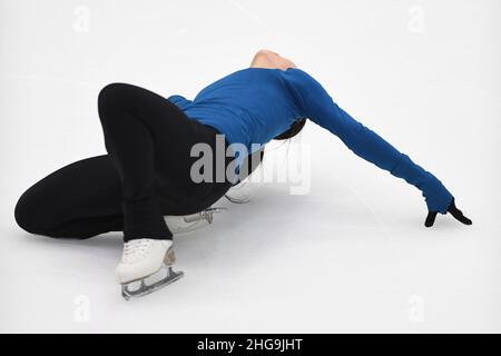 Tallinn, Estonie.19th janvier 2022.Rino MATSUIKE (JPN), en pratique, aux Championnats de patinage artistique 2022 de l'UIP sur quatre continents, au Tondiaba Ice Hall, le 19 janvier 2022 à Tallinn, Estonie.Credit: Raniero Corbelletti/AFLO/Alay Live News Credit: AFLO Co. Ltd./Alay Live News Banque D'Images