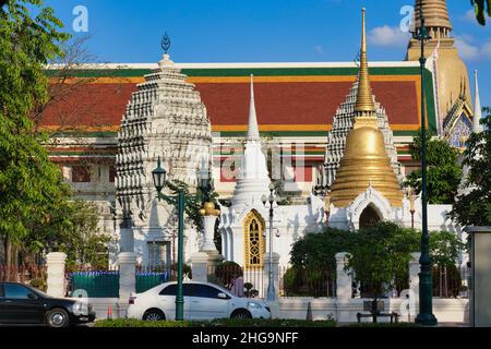 Wat Ratchabophit, Bangkok, Thaïlande, un important temple bouddhiste et le siège de l'actuel Sangharat (Sankharaat/Sangharaja), le chef du bouddhisme thaïlandais Banque D'Images