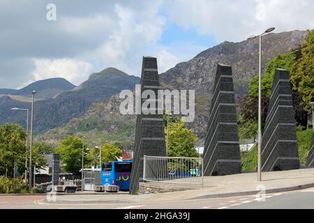 Blaenau Ffestinog chemin de fer à vapeur Gwynedd pays de Galles, Blaenau Ffestinog était autrefois une ville minière d'ardoise, elle était la capitale mondiale de l'ardoise Banque D'Images