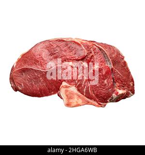 Pâte de bœuf fraîche et brute isolée sur fond blanc Banque D'Images