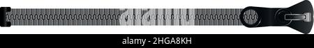 Fermeture éclair fermée.Fermoir.Fixation métallique avec glissière coulissante Illustration de Vecteur