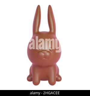 Lapin au chocolat isolé sur blanc.3d rendu Banque D'Images