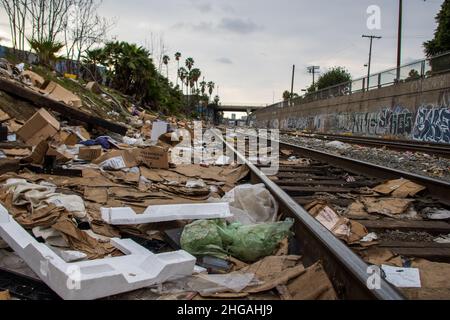 Los angles train pillant janvier 2022. Banque D'Images