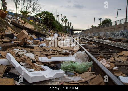 Los angles train pillant janvier 2022. Banque D'Images