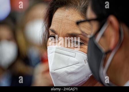 Madrid, Espagne.19th janvier 2022.FITUR la Foire internationale du tourisme de l'Espagne.Reyes Maroto, ministre de l'Industrie, du Commerce et du Tourisme.IFEMA, Madrid, Espagne.Credit: EnriquePSans / Alamy Live News Banque D'Images