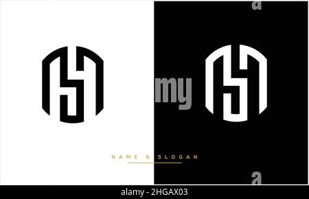 SM, MS lettres abstraites logo Monogramme Illustration de Vecteur