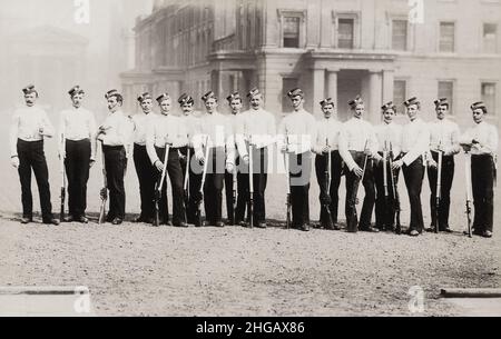 Photographie vintage de la fin du 19th siècle : British Army Regiment des années 1890 : Scots Guards. Banque D'Images