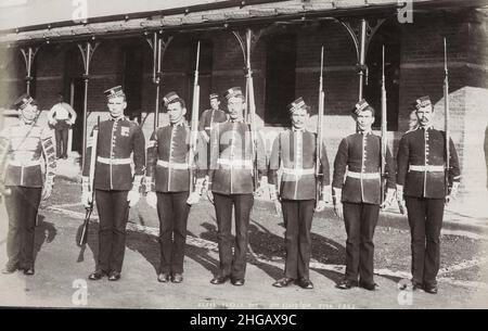 Photographie ancienne de la fin du 19th siècle : Régiment de l'armée britannique des années 1890 : 2nd gardes écossais. Banque D'Images