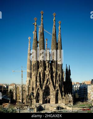 Espagne.Barcelone.Basílica de la Sagrada Família.Conçu par Antoni Gaudi. Banque D'Images