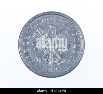 Coin, 50 Groszy, Pologne Banque D'Images