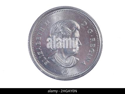 Pièce, 25 cents, Canada Banque D'Images