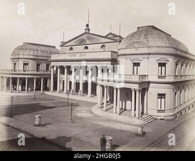 Photographie vintage du 19th siècle - Amérique du Sud Uruguay: Teatro Solis, théâtre, Montevideo. Banque D'Images