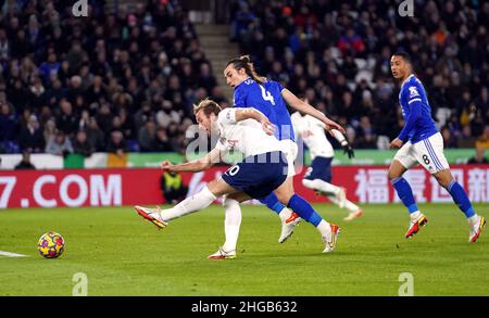 Harry Kane de Tottenham Hotspur tourne pendant le match de la Premier League au King Power Stadium de Leicester.Date de la photo: Mercredi 19 janvier 2022. Banque D'Images