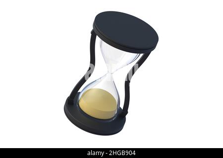 HourGlass isolé sur fond blanc.3d rendu Banque D'Images