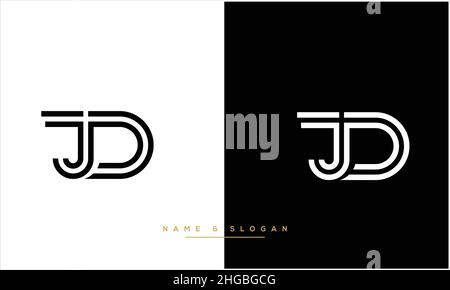 JD, DJ lettres abstraites logo monogramme Illustration de Vecteur