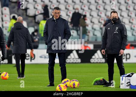 Turin, Italie.18th janvier 2022.Marco Landucci assistant entraîneur de Juventus FC pendant la coupe d'Italie 2021/2022, ronde de 16 entre Juventus FC et UC Sampdoria le 18 janvier 2022 à l'Allianz Stadium à Turin photo ReporterTorino crédit: Agence de photo indépendante/Alamy Live News Banque D'Images