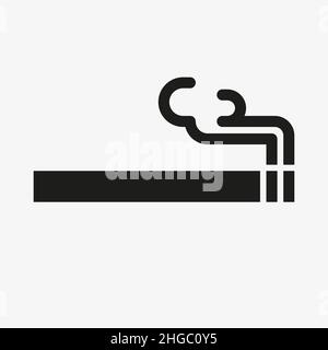 Icône vecteur noir de cigarette.Panneau fumeurs simple Illustration de Vecteur
