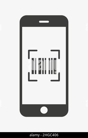 Lecteur de code QR smartphone.Lecteur de code-barres du téléphone Illustration de Vecteur