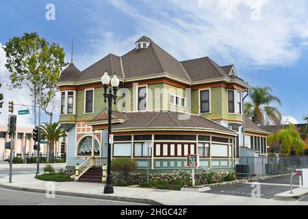 SANTA ANA, CALIFORNIE - 19 JANVIER 2022 : la maison et le musée médical Dr. Willella Howe-Waffle. Banque D'Images