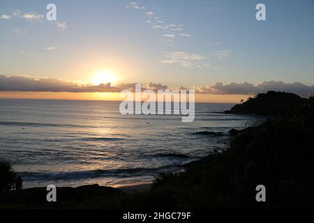 Cabarita Beach Nouvelle-Galles du Sud Australie soleil du matin Banque D'Images