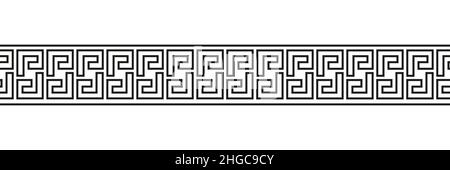 Motifs de méandre sans couture.Méandros grecs, fret ou clé.Ornement noir pour les bordures de style Acient Grèce.Illustration vectorielle Illustration de Vecteur