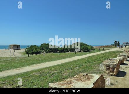 Plage des dunes de Santa Susanna dans la région de Maresme, province de Barcelone, Catalogne, Espagne Banque D'Images