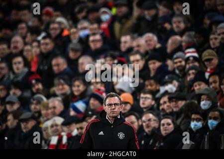 Ralf Rangnick responsable de Manchester United pendant le match Banque D'Images
