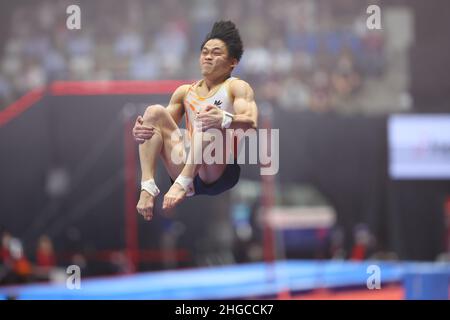 Carlos Edriel Yulo (PHI), 24 OCTOBRE 2021 - gymnastique artistique : FIG Championnats du monde de gymnastique artistique 2021 à Kitakyushu salle de finale des Apparatu hommes au Gymnasium général de Kitakyushu, Fukuoka, Japon.(Photo de YUTAKA/AFLO SPORT) Banque D'Images