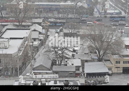 Pékin, Chine.20th janvier 2022.Photo prise le 20 janvier 2022 montre un paysage de neige à Beijing, capitale de la Chine.Crédit: Li Xin/Xinhua/Alay Live News Banque D'Images