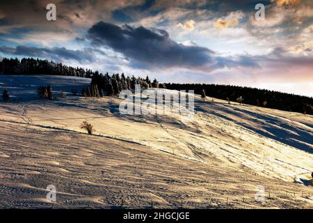 Sonnenuntergang am Schauinsland im Schwarzwald Banque D'Images