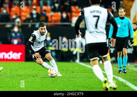José Gaya de Valence pendant le championnat d'Espagne la Liga football match entre Valencia CF et Sevilla FC le 19 janvier 2022 au stade Mestalla de Valence, Espagne - photo: Ivan Terton/DPPI/LiveMedia Banque D'Images