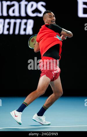 Melbourne, Australie.20th janvier 2022.NICK KYRGIOS (AUS) en action à l'Open d'Australie de 2022 le jeudi 2022 janvier, Melbourne Park Credit: Corleve/Alay Live News Banque D'Images