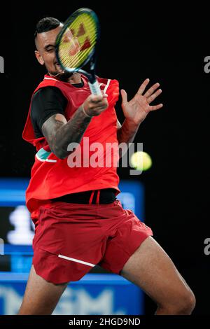 Melbourne, Australie.20th janvier 2022.NICK KYRGIOS (AUS) en action à l'Open d'Australie de 2022 le jeudi 2022 janvier, Melbourne Park Credit: Corleve/Alay Live News Banque D'Images