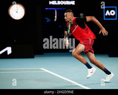 Melbourne, Australie.20th janvier 2022.NICK KYRGIOS (AUS) en action à l'Open d'Australie de 2022 le jeudi 2022 janvier, Melbourne Park Credit: Corleve/Alay Live News Banque D'Images