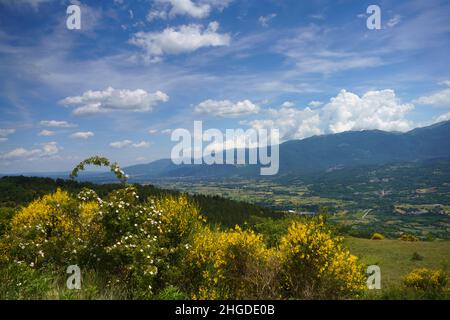Paysage à Molise près de Macchiagodena et de Sant Angelo à Grotte, province d'Isernia, au mois de juin Banque D'Images