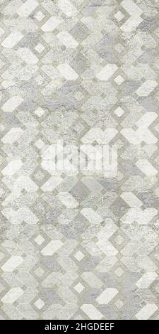Motif patchwork damassé, ornements fleuris géométriques, carrelage vintage, design numérique Banque D'Images