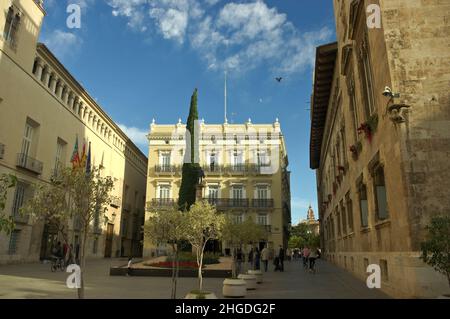 Plaza de Manises dans la vieille ville de Valence Espagne. Banque D'Images