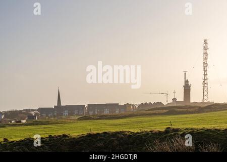 Tour radar sur l'île de Heligoland, dans le nord de l'Allemagne, en haute-Terre de la mer du Nord, en Europe centrale Banque D'Images