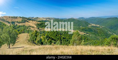 Paysage dans les montagnes roumaines des Carpates, région de Sibiu, Transylvanie Banque D'Images