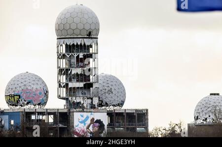 Berlin, Allemagne.20th janvier 2022.L'ancienne station d'écoute américaine sur Teufelsberg.Credit: Hannibal Hanschke/dpa/Alay Live News Banque D'Images