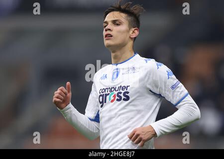 Milan, Italie, 19th janvier 2022.Samuele Ricci du FC Empoli lors du match de Coppa Italia à Giuseppe Meazza, Milan.Le crédit photo devrait se lire: Jonathan Moscrop / Sportimage Banque D'Images